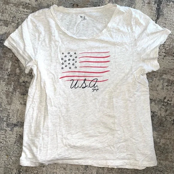 GAP Women's White USA Graphic Tee size XL - Picture 1 of 2